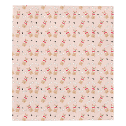Chihuahua Pattern Print Design 04 Premium Quilt