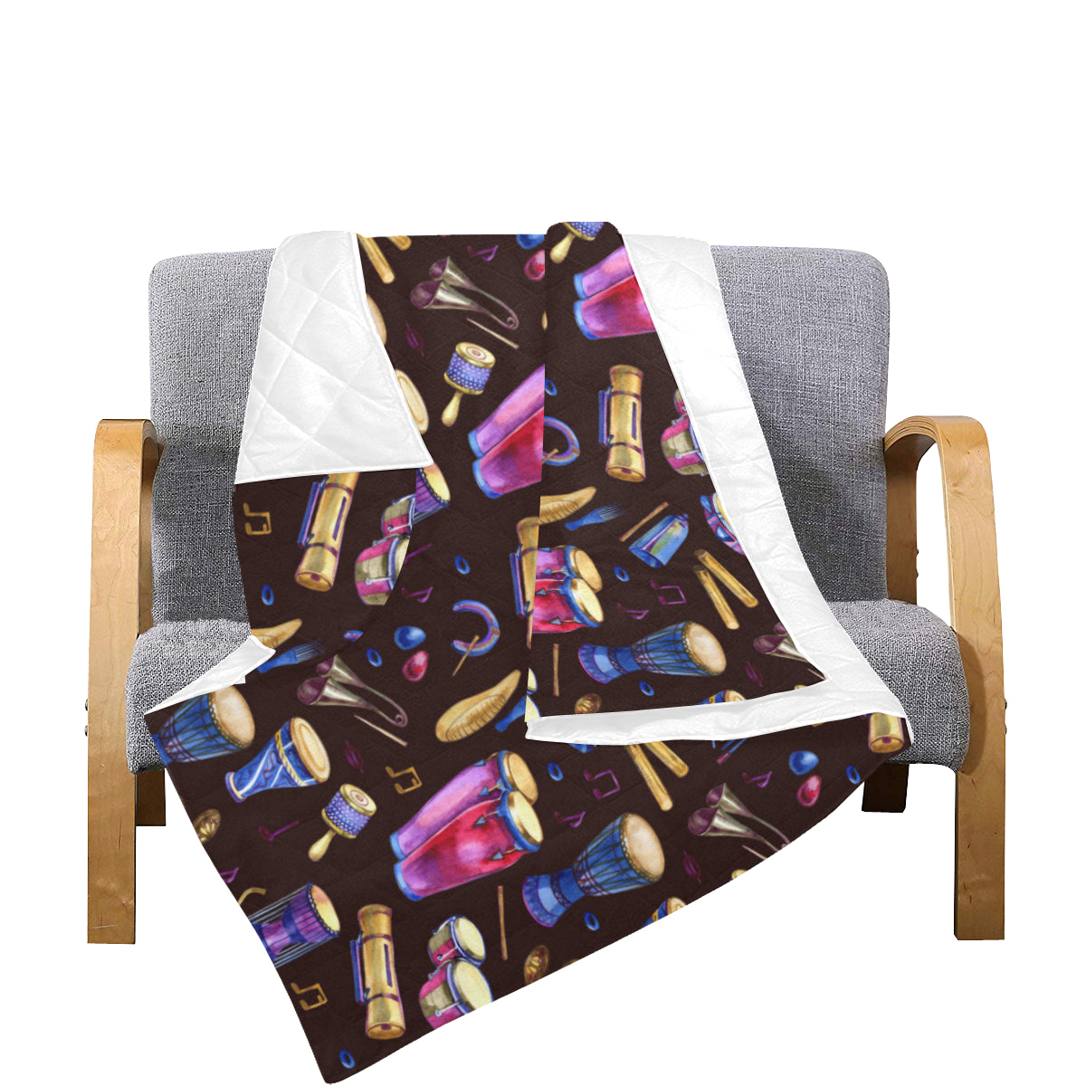 Percussion Neon Pattern Print Design 04 Premium Quilt
