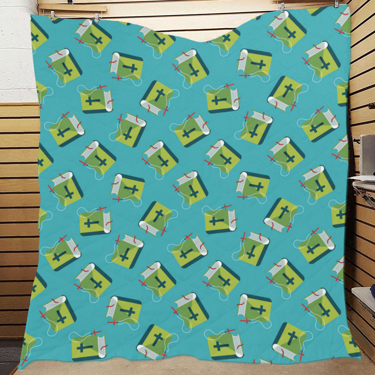 Bible Pattern Print Design 01 Premium Quilt