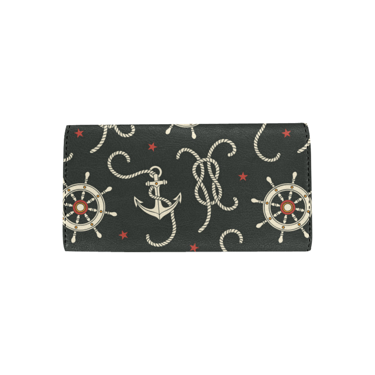Nautical Anchor Pattern Women's Trifold Wallet