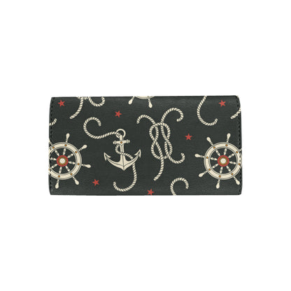 Nautical Anchor Pattern Women's Trifold Wallet