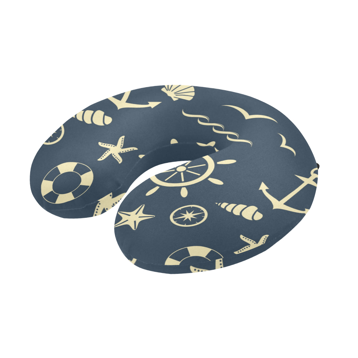 Nautical Pattern Print Design A01 U-Shaped Travel Neck Pillow