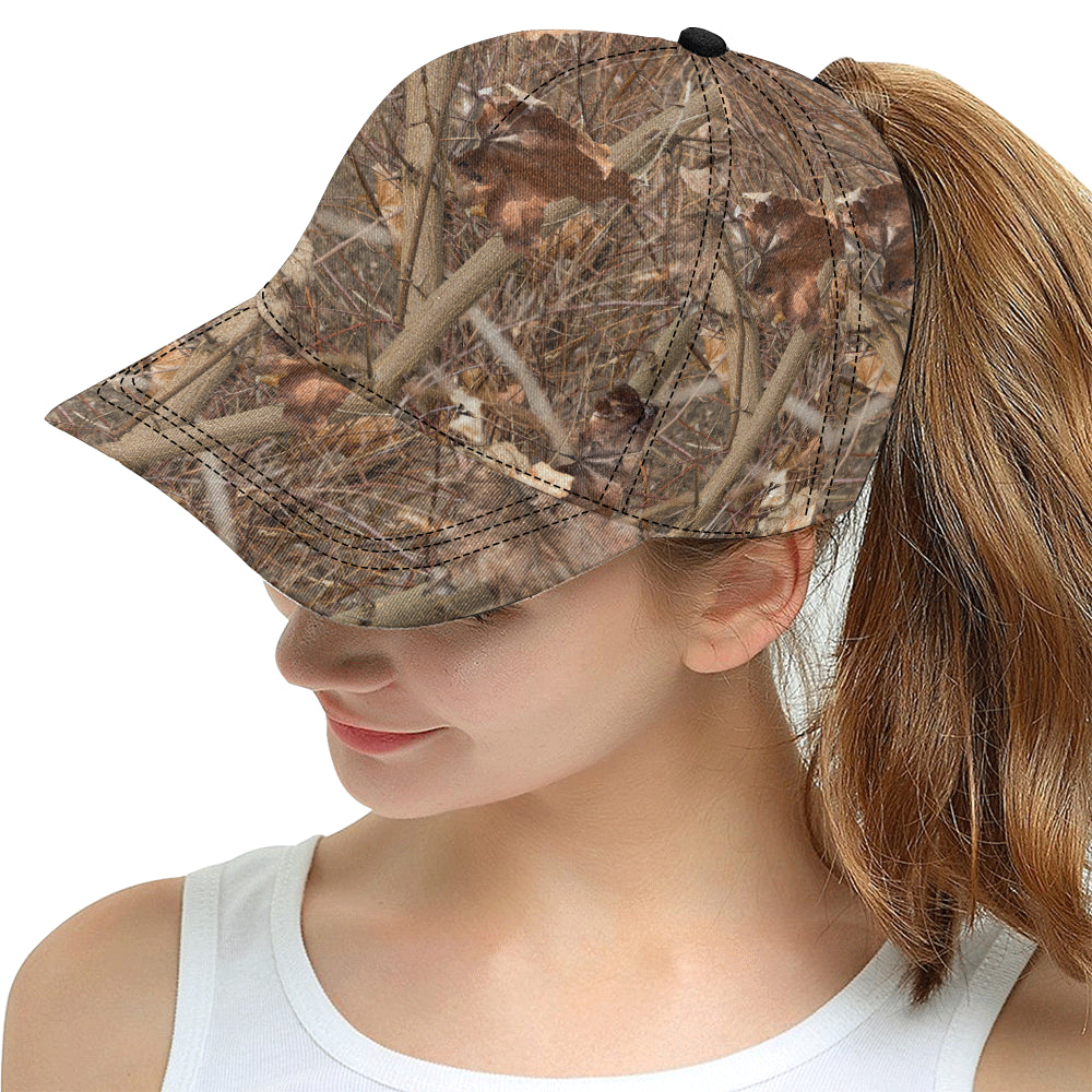 Camo Realistic Tree Forest Autumn Print Snapback Cap