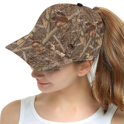 Camo Realistic Tree Forest Autumn Print Snapback Cap