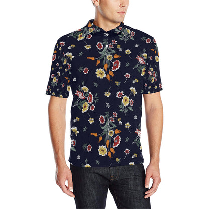 Summer Floral Pattern Print Design SF01 Men Polo Shirt
