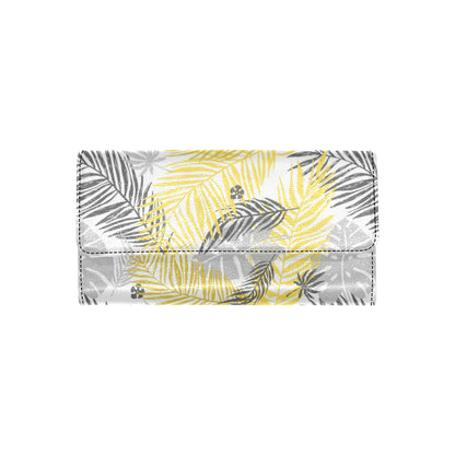 Palm Leaves Pattern Print Design PL012 Women's Trifold Wallet