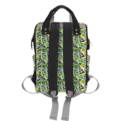 Soccer Ball Themed Print Pattern Diaper Bag Backpack