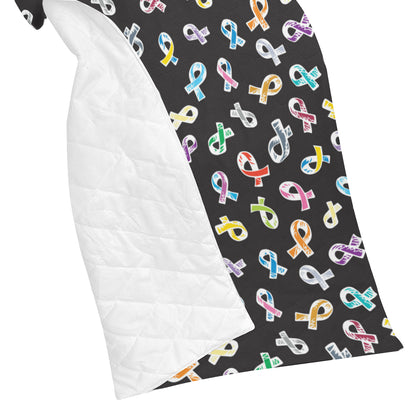 Cancer Awareness Pattern Print Design 02 Premium Quilt