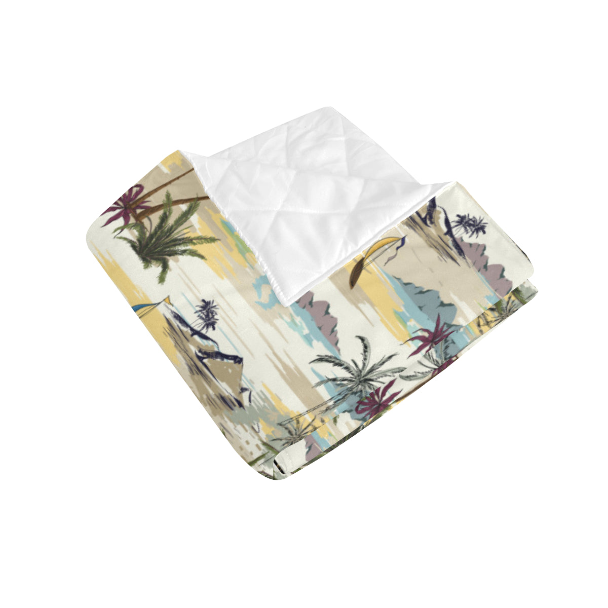 Palm Tree Beach Print Premium Quilt