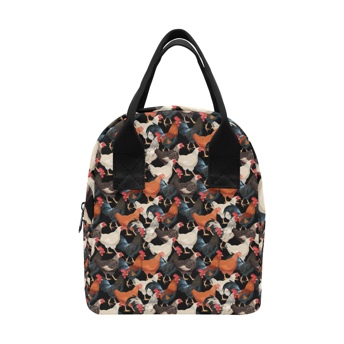 Chicken Print Pattern Insulated Lunch Bag