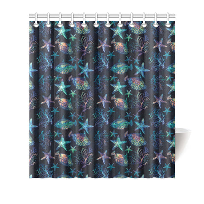 Starfish Pattern Print Design 01 Shower Curtain