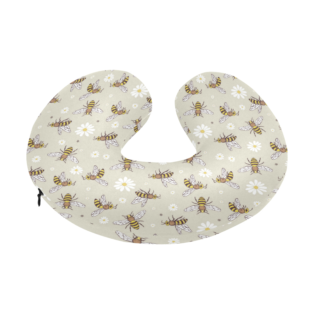 Bee Pattern Print Design 03 U-Shaped Travel Neck Pillow