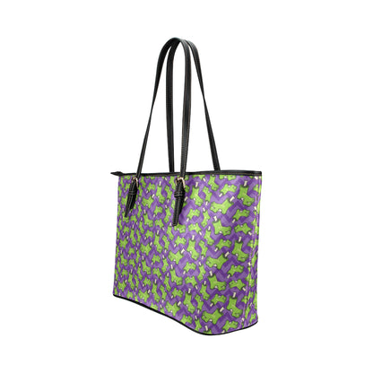 Zombie Foot Design Pattern Print Leather Tote Bag