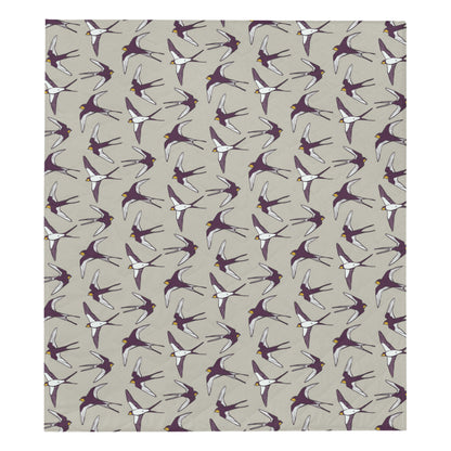 Swallow Bird Pattern Print Design 03 Premium Quilt