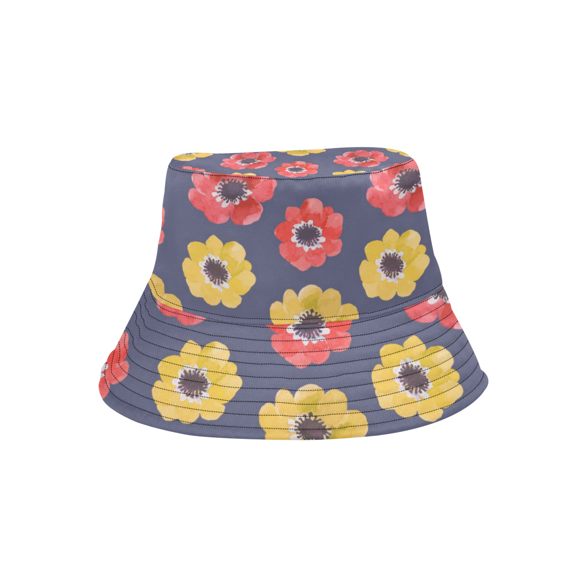 Anemone Pattern Print Design AM010 Unisex Bucket Hat