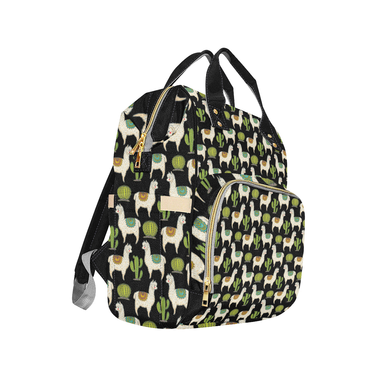 Alpaca Cactus Pattern Print Design 07 Diaper Bag Backpack