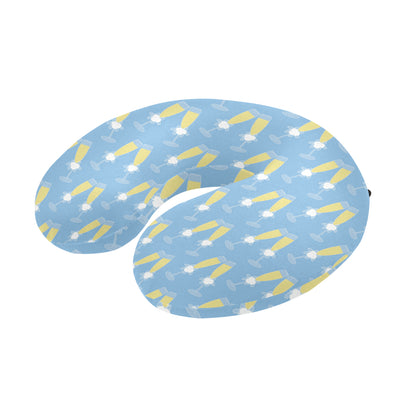 Champagne Pattern Print Design 06 U-Shaped Travel Neck Pillow