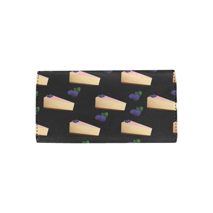 Cheesecake blueberry Pattern Print Design CK01 Women's Trifold Wallet
