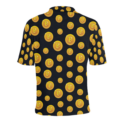 Bitcoin Pattern Print Design DO04 Men Polo Shirt