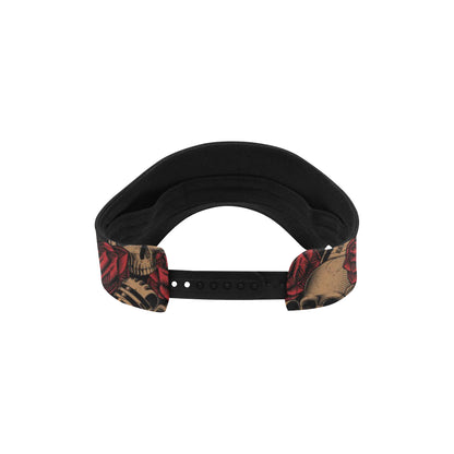 Microphone Skull Rose Pattern Print Design 02 Unisex Sun Visor