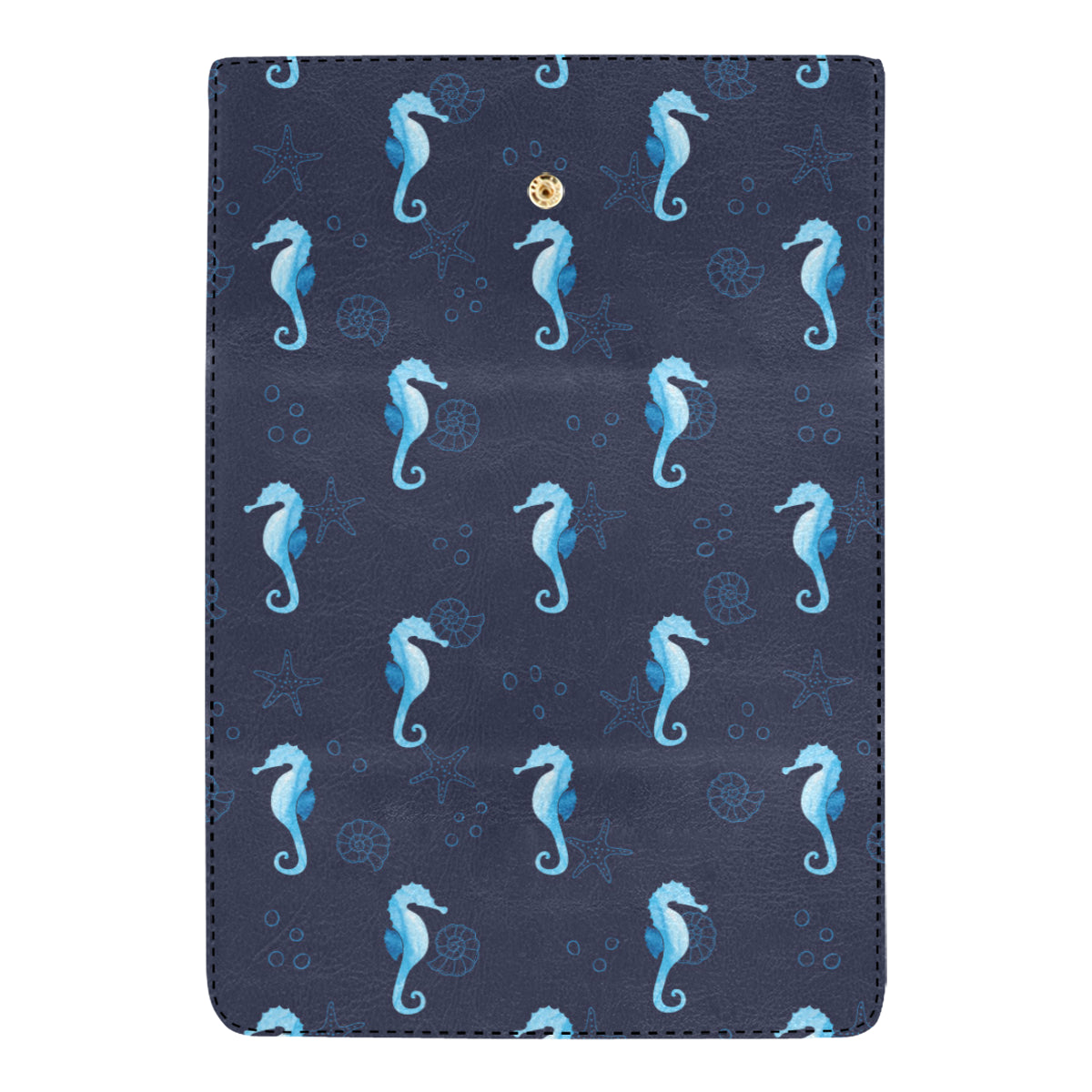 SeaHorse Blue neon Pattern Print Design 03 Women's Trifold Wallet