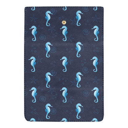 SeaHorse Blue neon Pattern Print Design 03 Women's Trifold Wallet