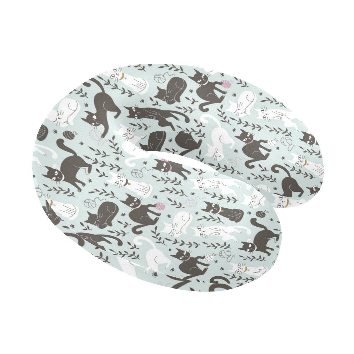Cat Pattern Print Design 08 U-Shaped Travel Neck Pillow
