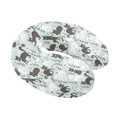 Cat Pattern Print Design 08 U-Shaped Travel Neck Pillow