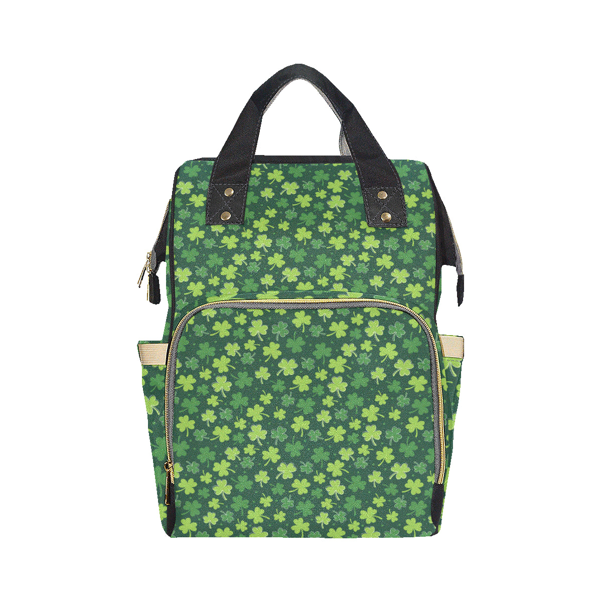 Clover  Pattern Print Design 02 Diaper Bag Backpack