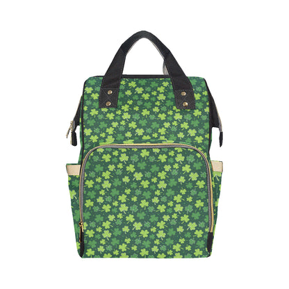 Clover  Pattern Print Design 02 Diaper Bag Backpack