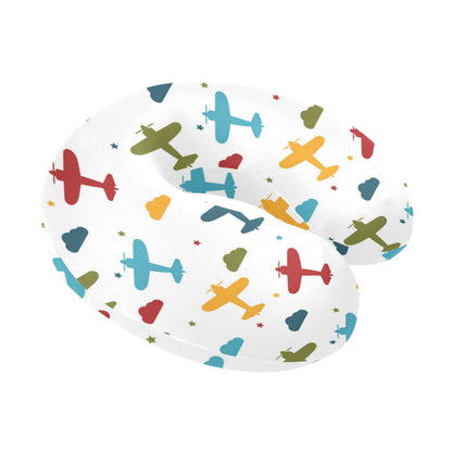 Airplane Pattern Print Design 06 U-Shaped Travel Neck Pillow