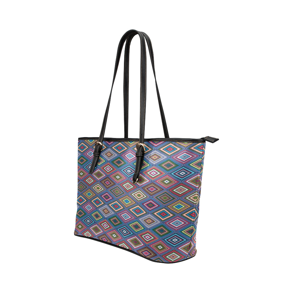 Southwestern Design Leather Tote Bag