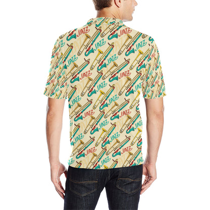 Trombone Pattern Print Design 03 Men Polo Shirt