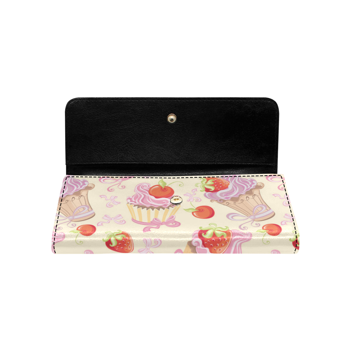 Strawberry Pink CupCake Women's Trifold Wallet