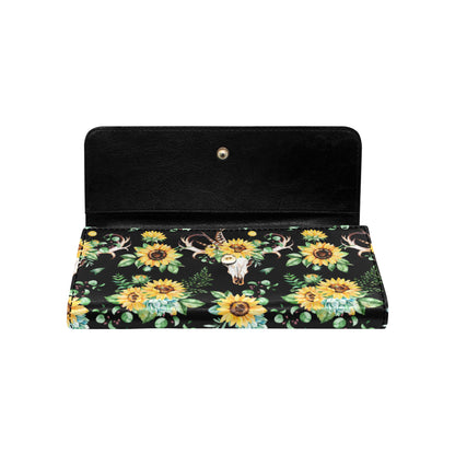 Sunflower Pattern Print Design SF08 Women's Trifold Wallet