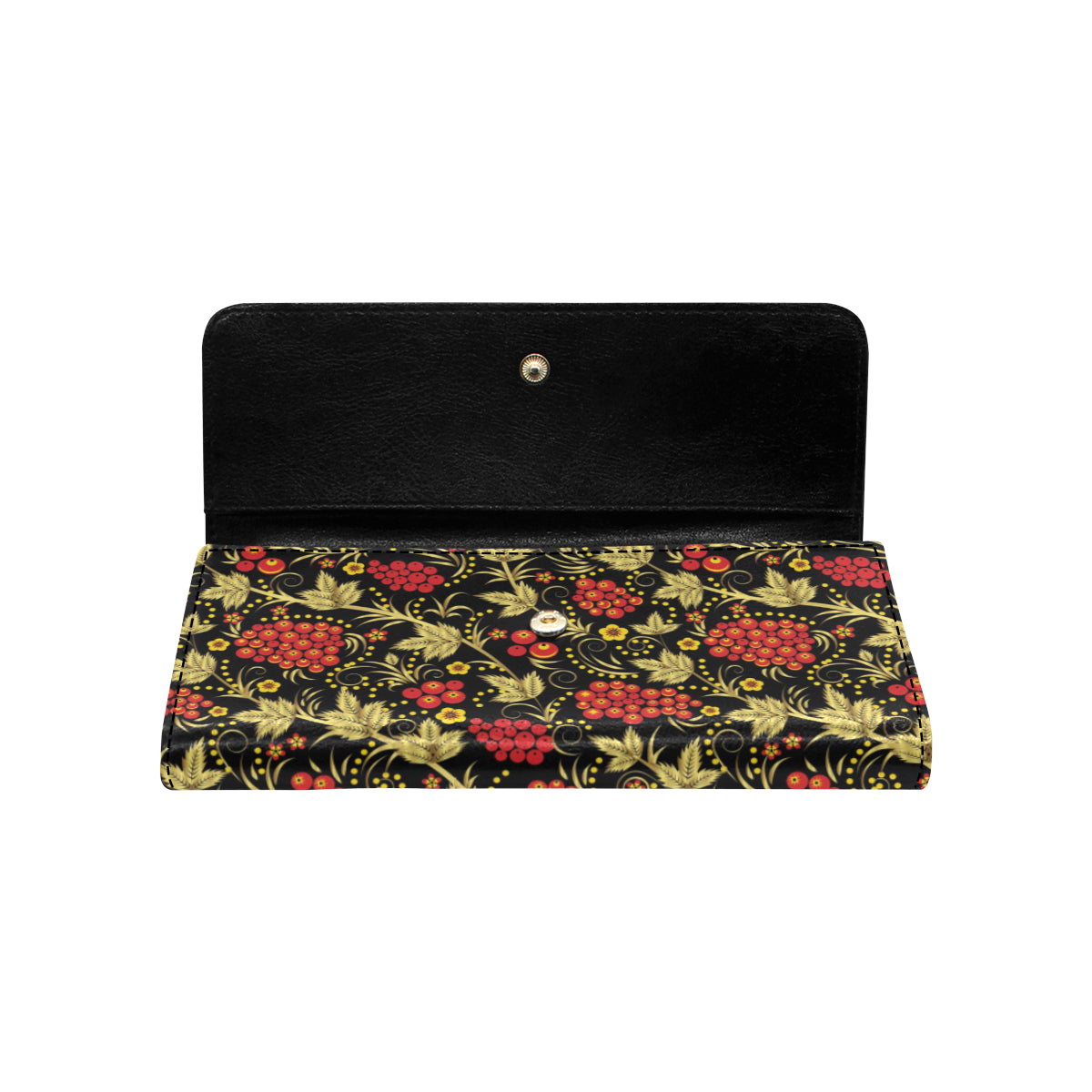 Cranberry Pattern Print Design CB02 Women's Trifold Wallet