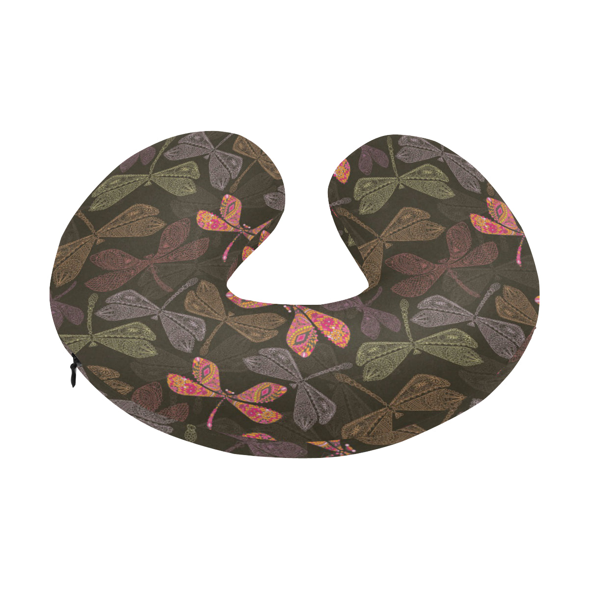 Dragonfly Pattern Print Design 02 U-Shaped Travel Neck Pillow