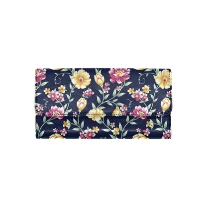 Gerberas Pattern Print Design GB03 Women's Trifold Wallet