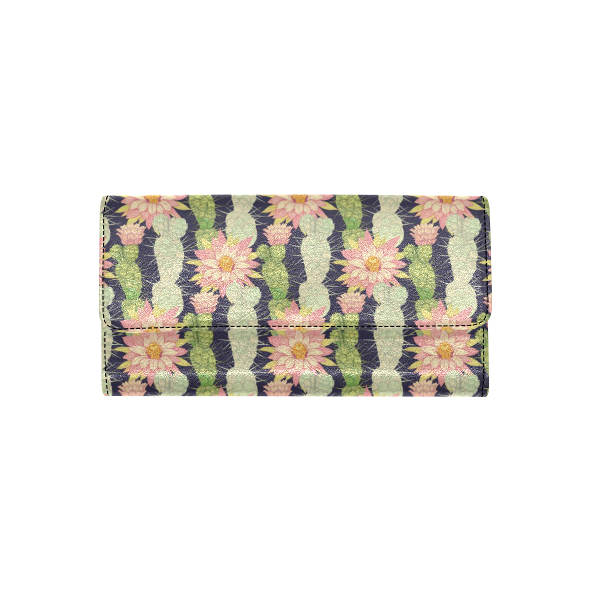 Cactus Pattern Print Design 01 Women's Trifold Wallet