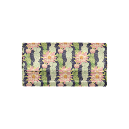 Cactus Pattern Print Design 01 Women's Trifold Wallet