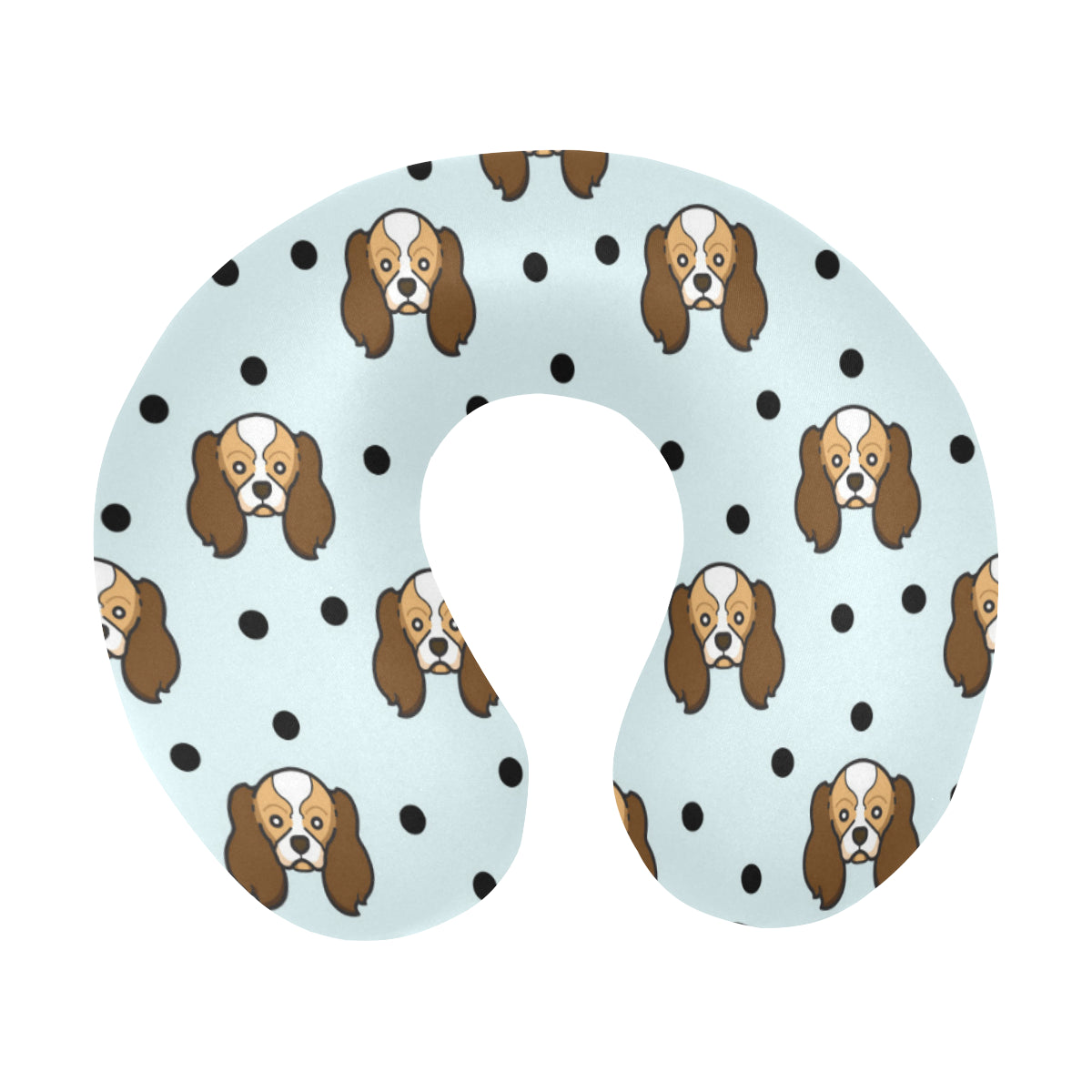 Cavalier King Charles Spaniels Pattern Print Desig U-Shaped Travel Neck Pillow