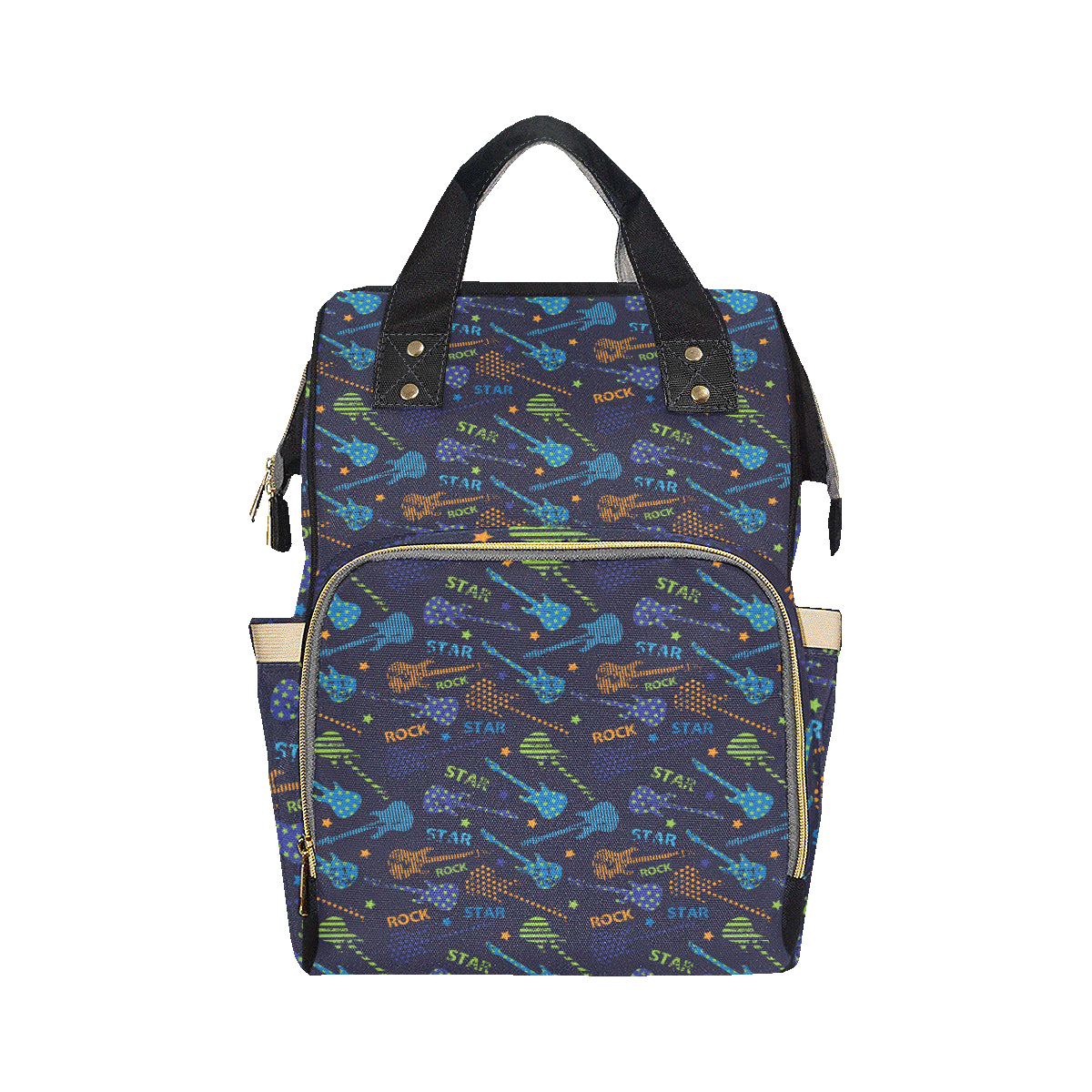 Rock and Roll Pattern Print Design A04 Diaper Bag Backpack