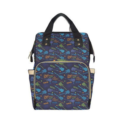 Rock and Roll Pattern Print Design A04 Diaper Bag Backpack