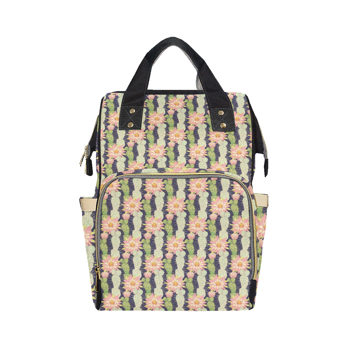 Cactus Pattern Print Design 01 Diaper Bag Backpack