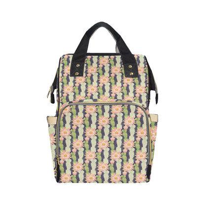 Cactus Pattern Print Design 01 Diaper Bag Backpack