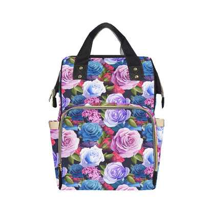 Rose Pattern Print Design RO09 Diaper Bag Backpack