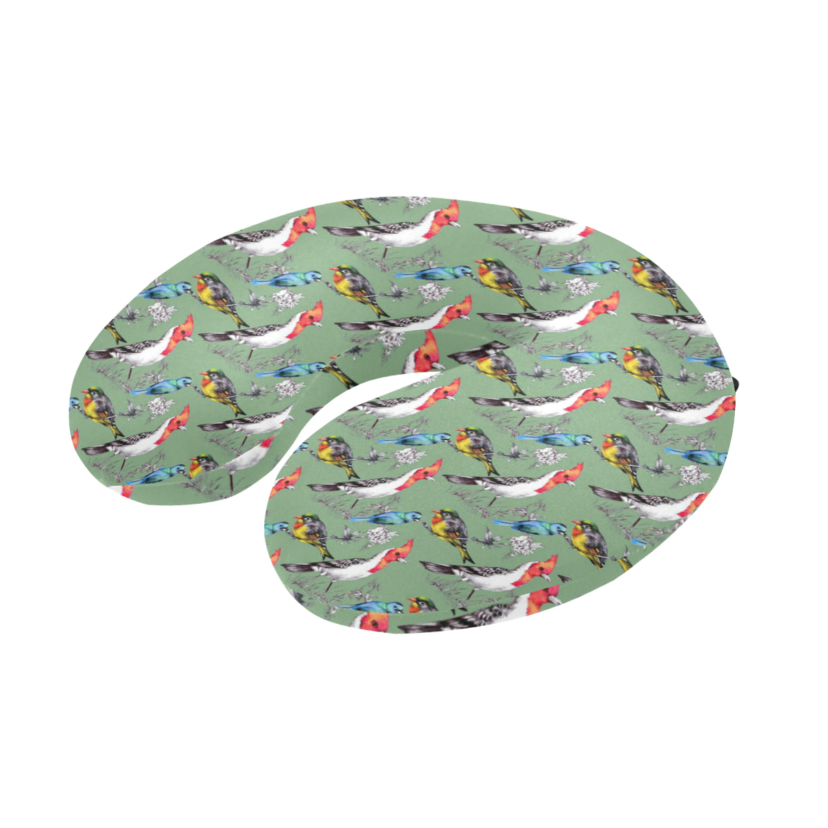 Birds Pattern Print Design 07 U-Shaped Travel Neck Pillow