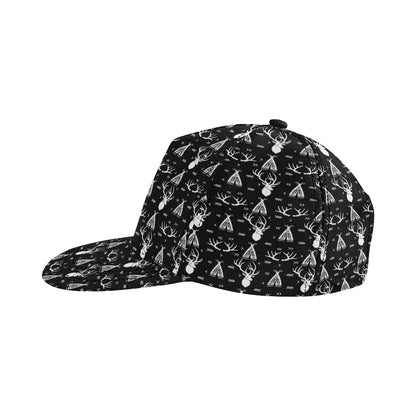 Deer Native Indian Print Pattern Snapback Cap