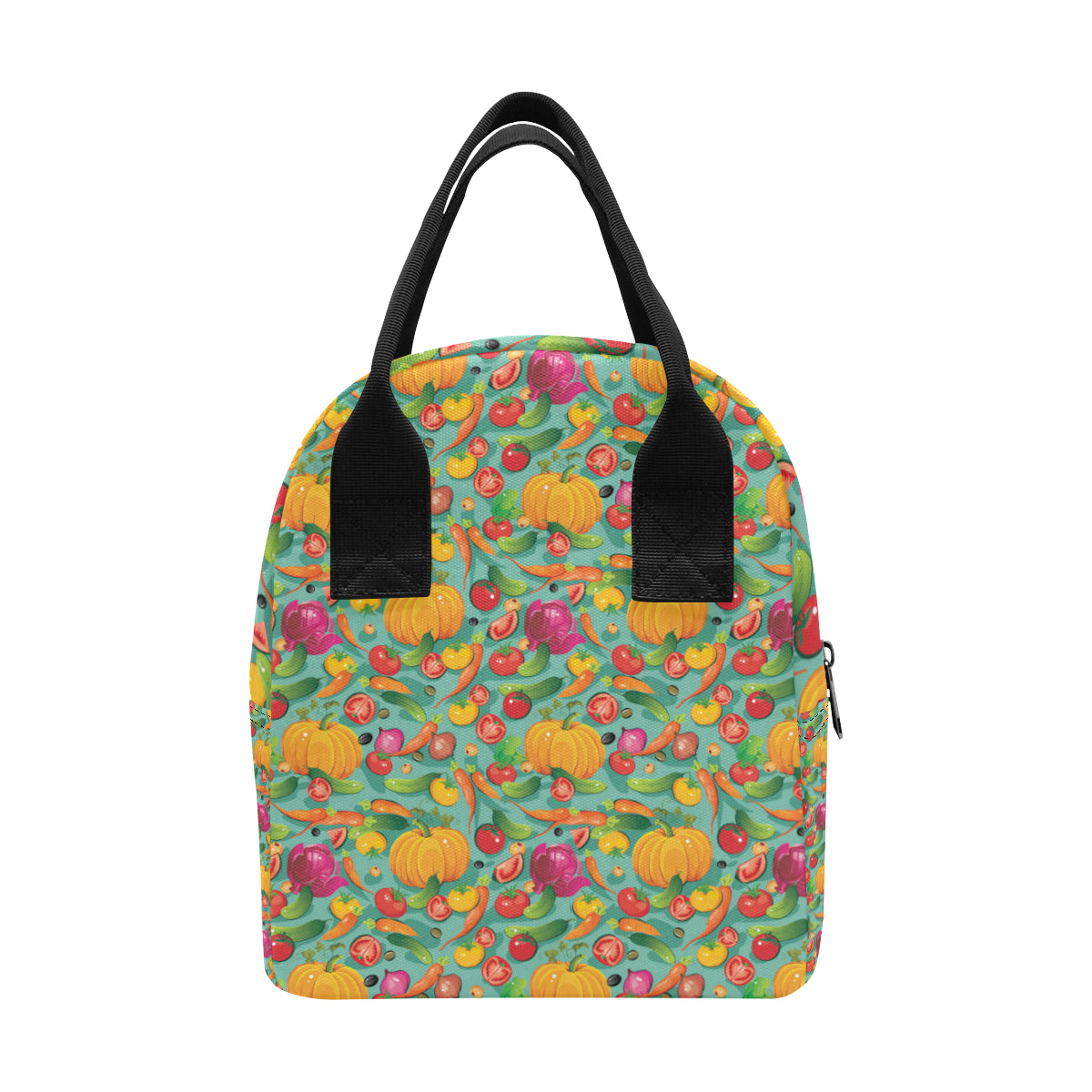 Vegan Colorful Themed Design Print Insulated Lunch Bag
