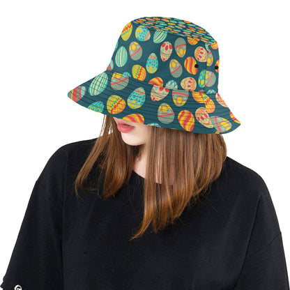 Easter Eggs Pattern Print Design RB09 Unisex Bucket Hat